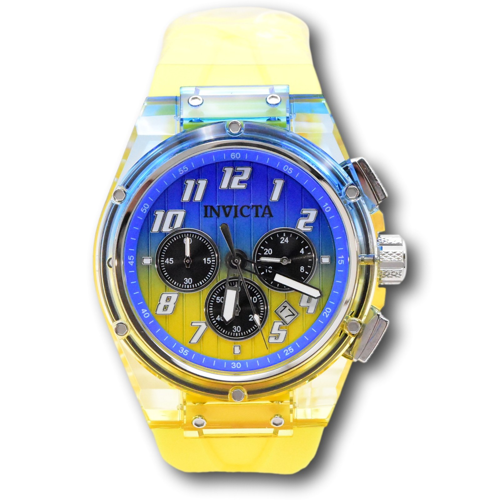 Invicta S1 Rally Prism Color Flip Men’s 44mm Blue to Yellow Chrono Watch 47348