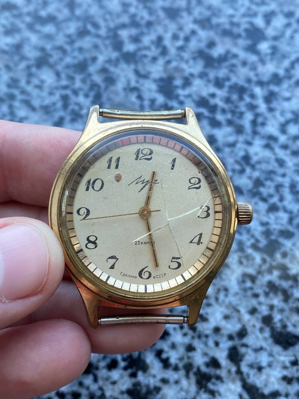 Vintage Luch Watch Soviet USSR mechanical Wristwach Rare Gold Plated AU
