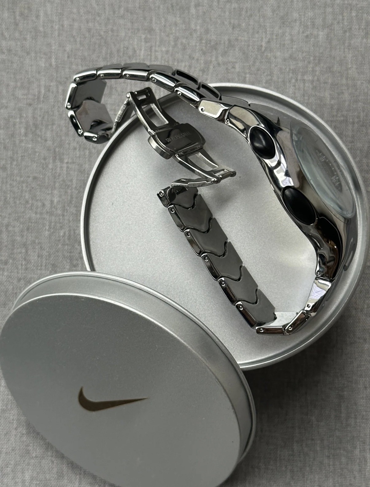 Nike Triax Chronograph Watch Silver on silver dial