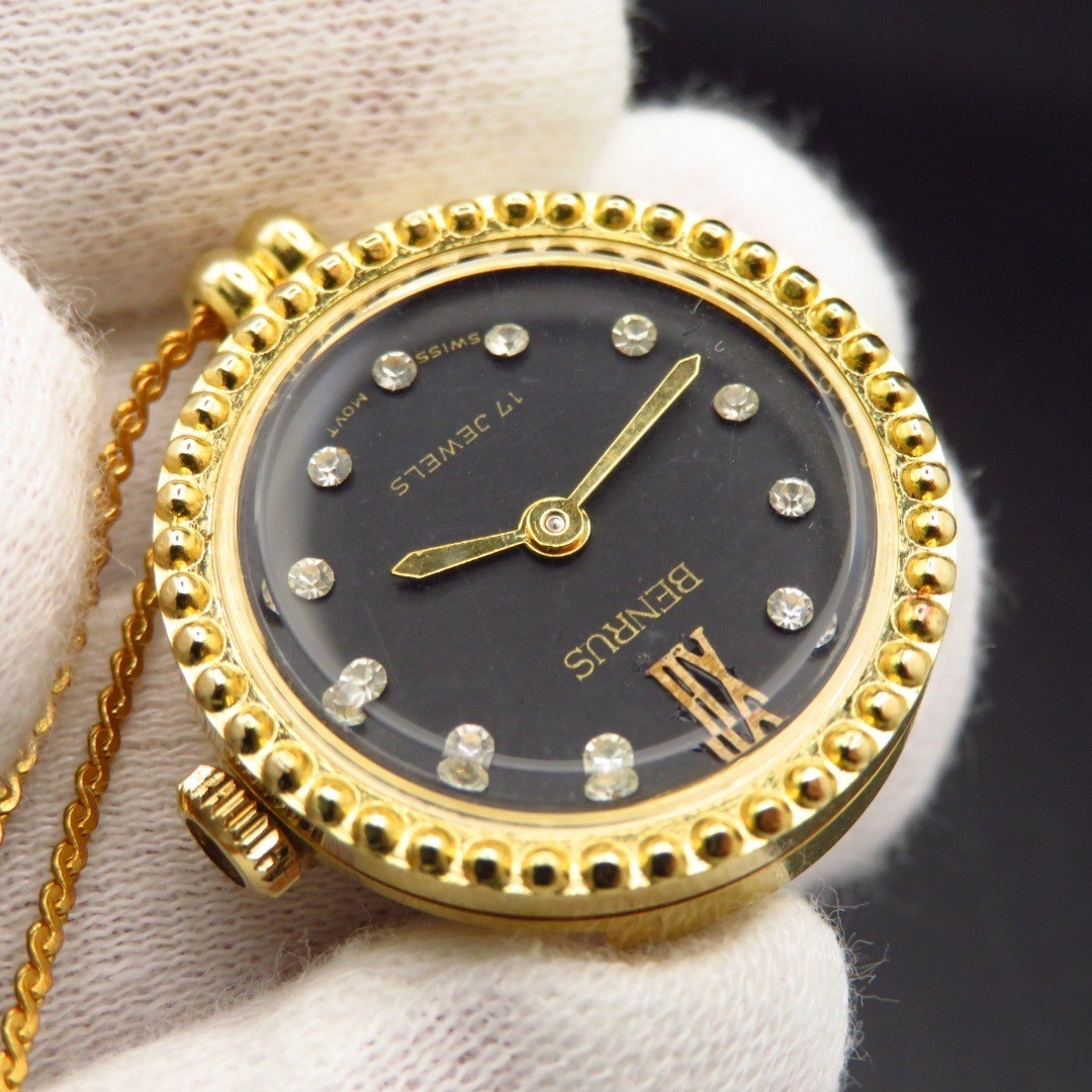 BENRUS Hand Wound Pendant Watch 17JEWELS Vintage