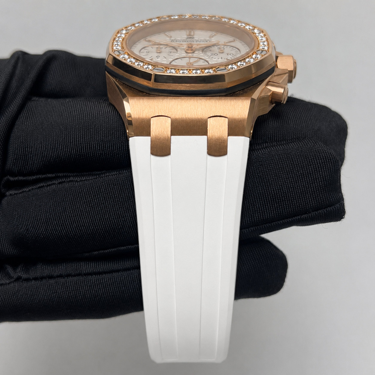 Audemars Piguet 26231OR.ZZ.D010CA.01 Rose Gold Lady Tapisserie 37mm Chrono Watch