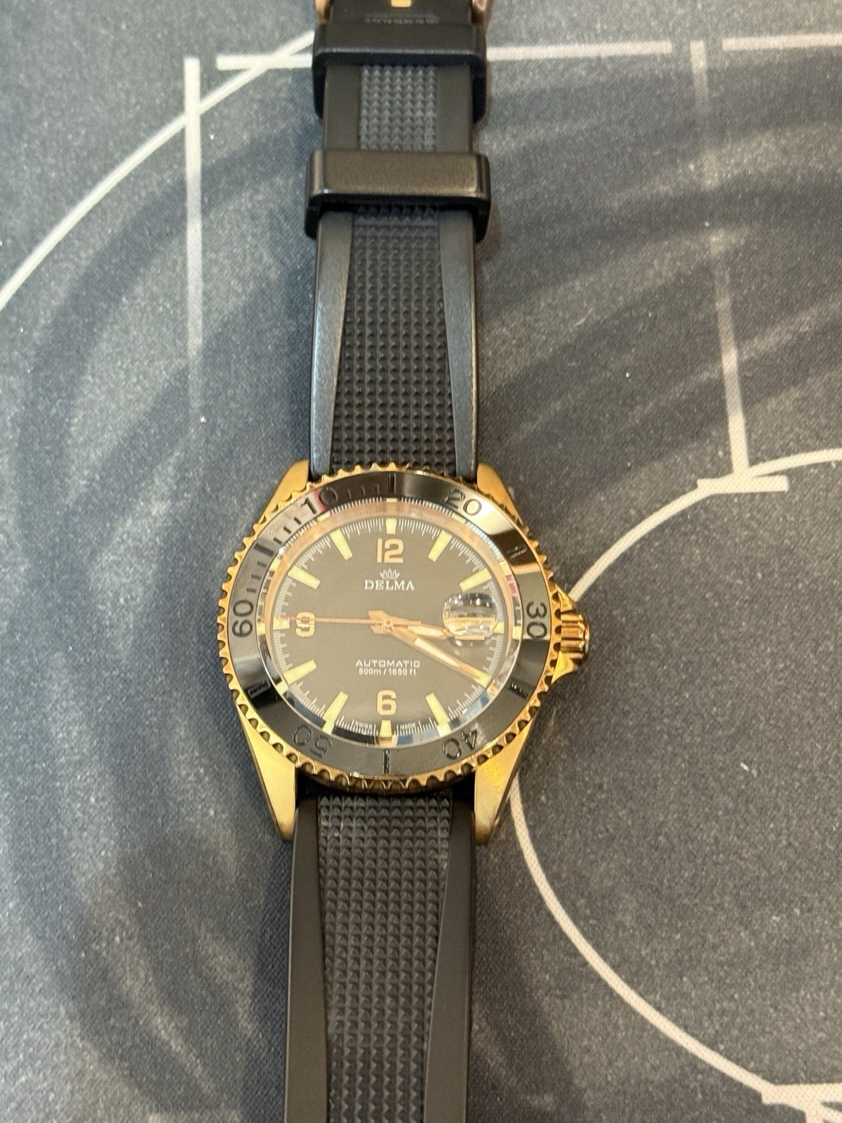 Delma Santiago PVD Rose Gold Automatic Men’s Divers Watch, Sapphire Crystal