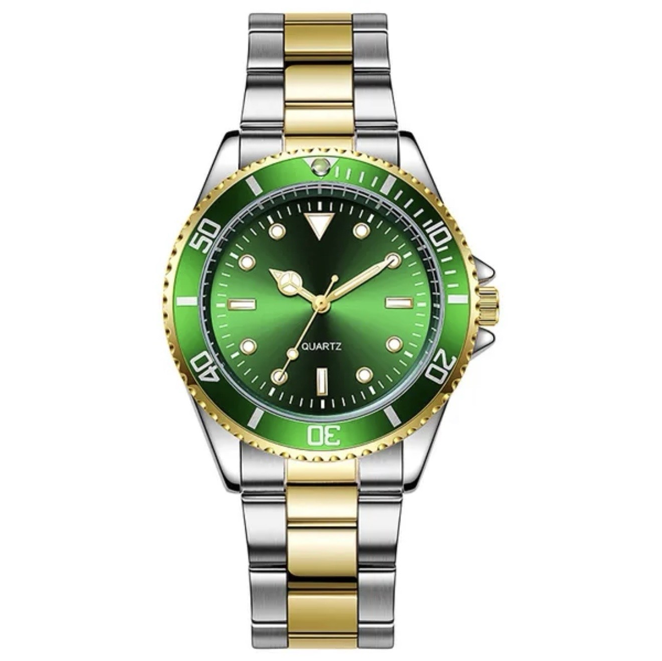 Men Quartz Luxury Watch With Calendar Bracelet Folding Clasp