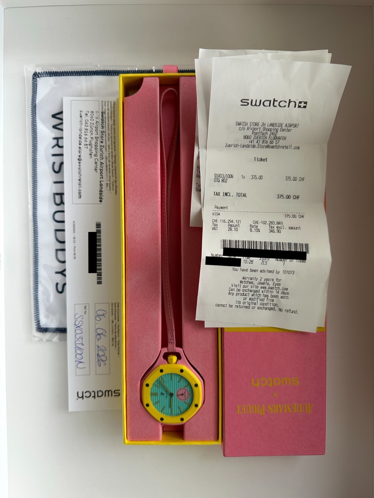 AP x Swatch Royal Pop OTG ROZ With WB STRAP Brand New with RECEIPT READY TO WEAR