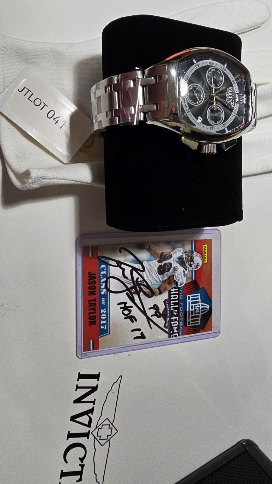 Invicta Jason Taylor CONFIDENTIAL PROTOTYPE(off his arm) And Signed HoF Card