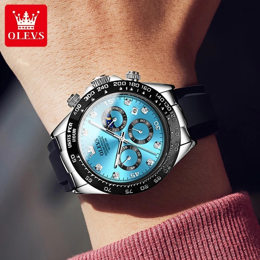 Waterproof Watch OLEVS Quartz Luxury Men’s Business Luminous Date Men Strap