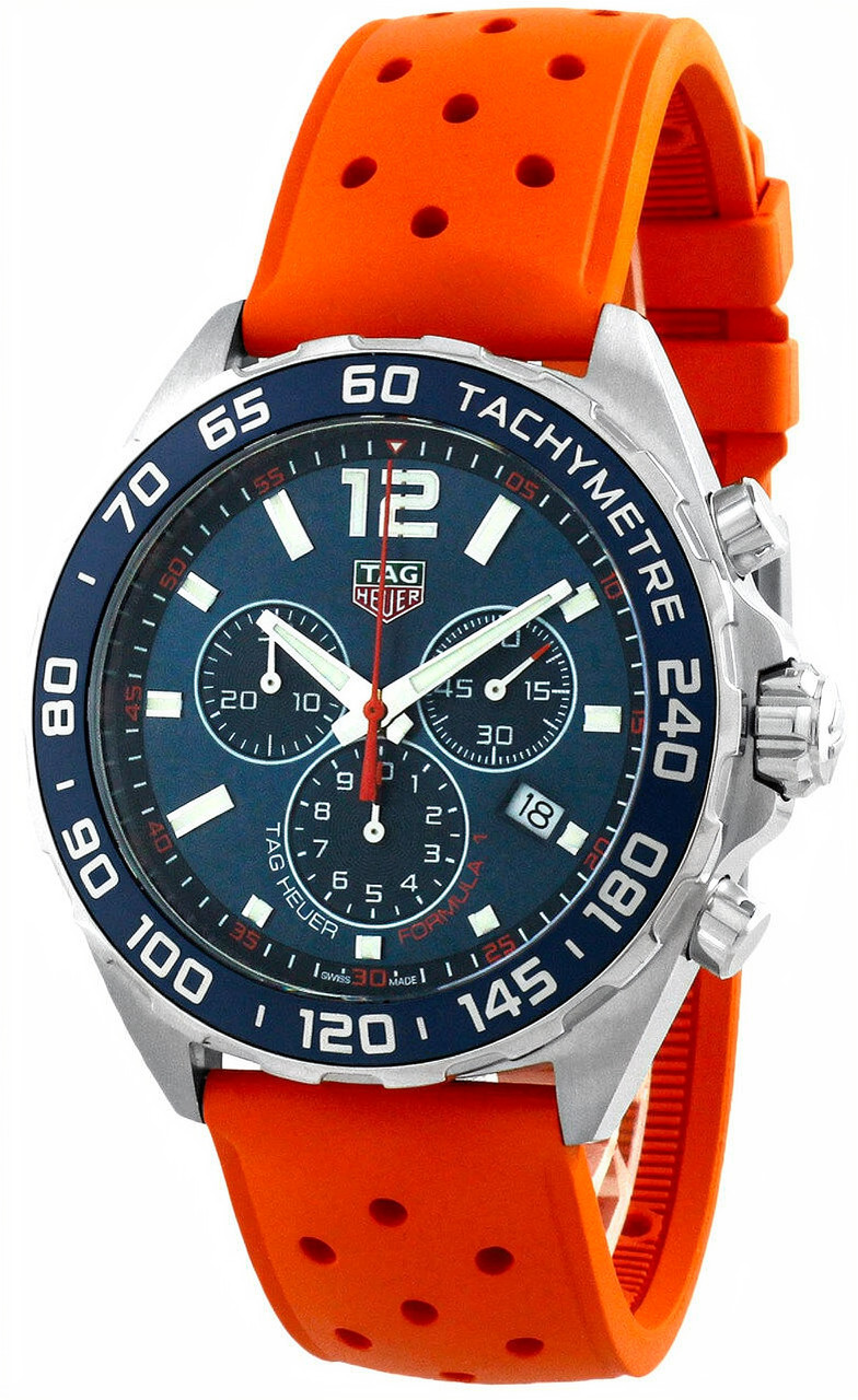 TAG Heuer Formula 1 CHRONO Blue Dial Rubber Watch with 3 Subdials CAZ1014.FT8028