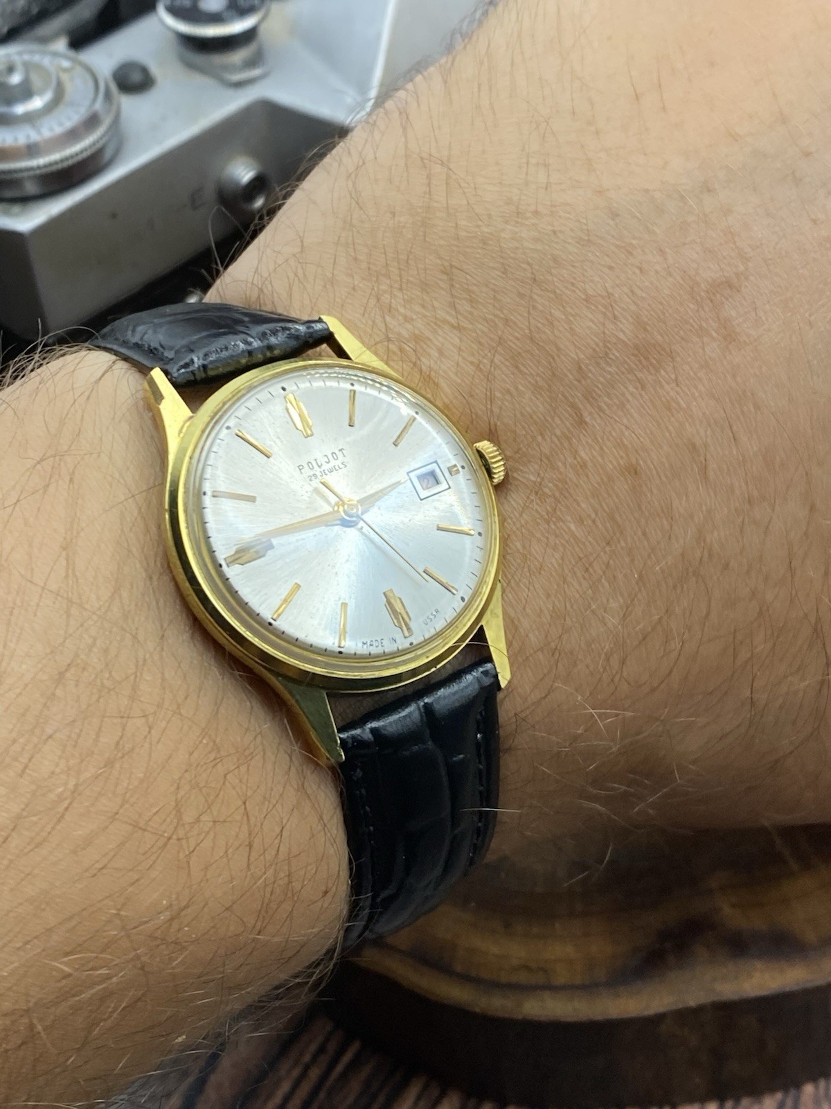 1960s POLJOT DE LUXE AUTOMATIC 29 JEWELS 1MChZ vintage USSR Soviet watch #9538