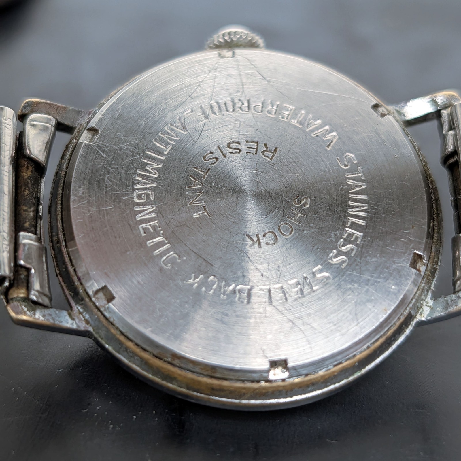 Helbros Invincible silver Mechanical Automatic Watch Swiss 7j 33mm VTG Working