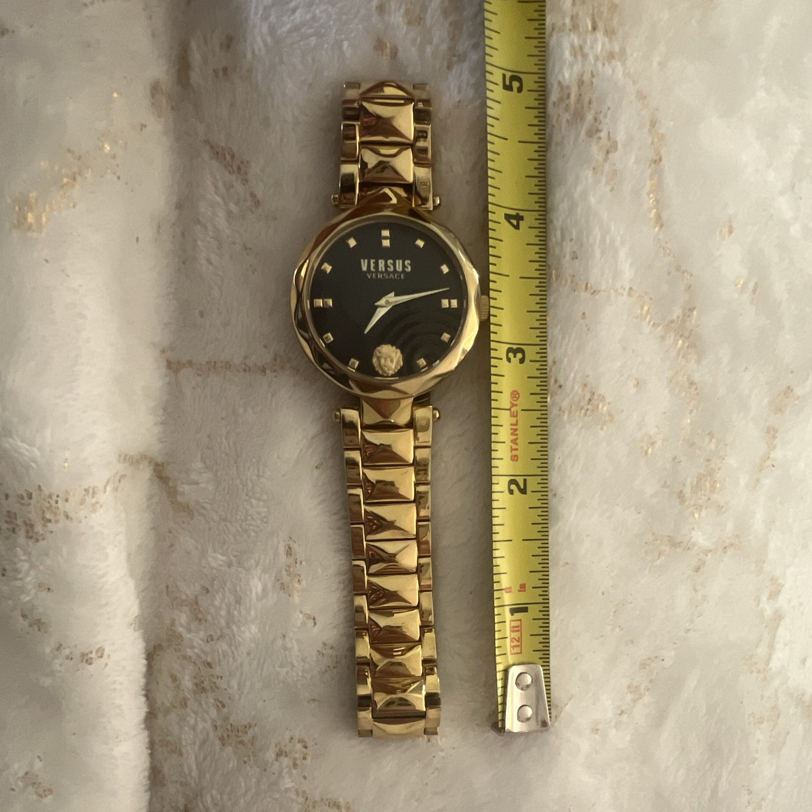 Versus Versace Women’s Quartz 50m Gold SS Bracelet Watch Black Dial Analog
