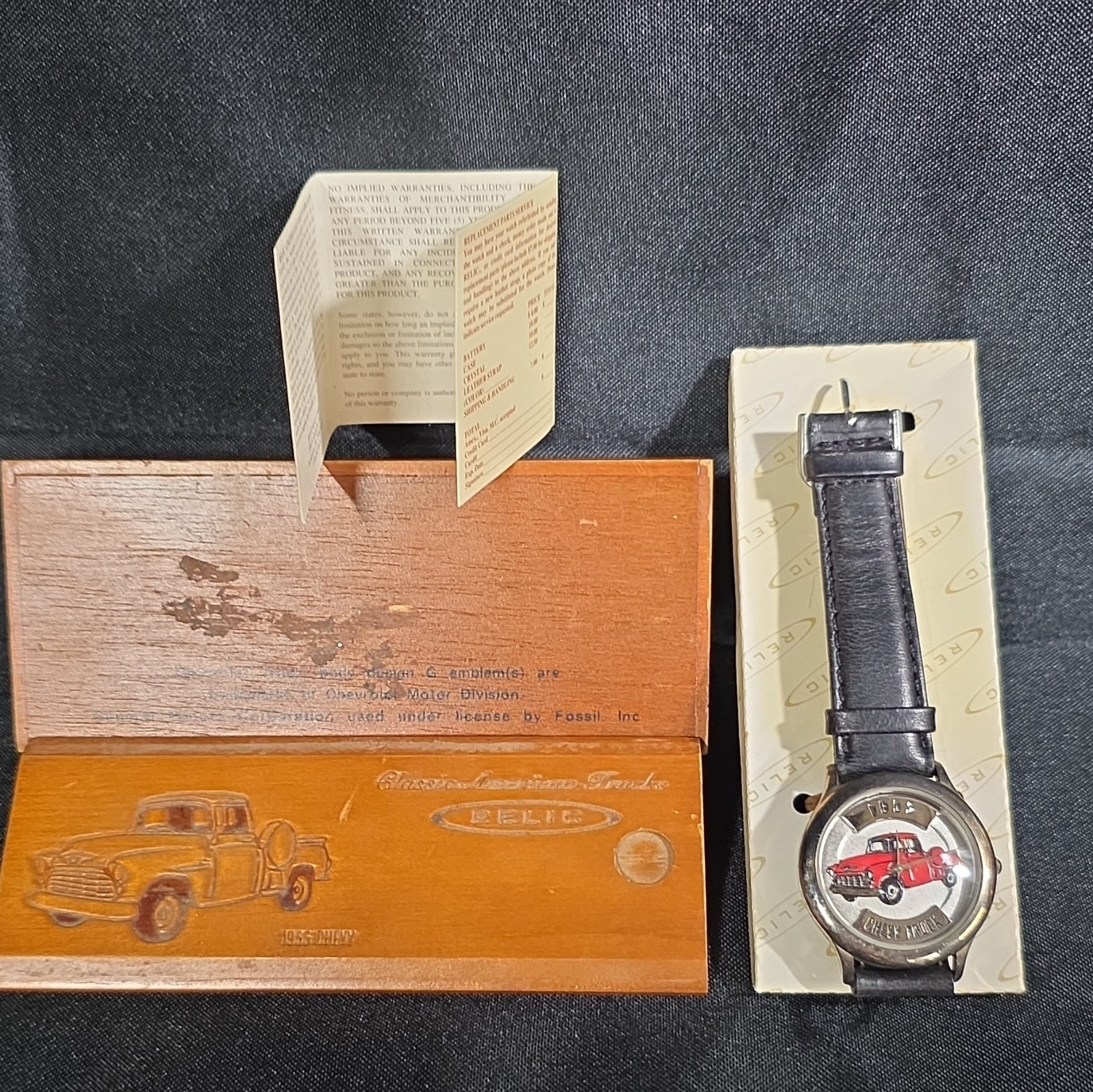 Fossil Relic 1955 Chevrolet Classic American Trucks Watch w/ Original Box/Papers
