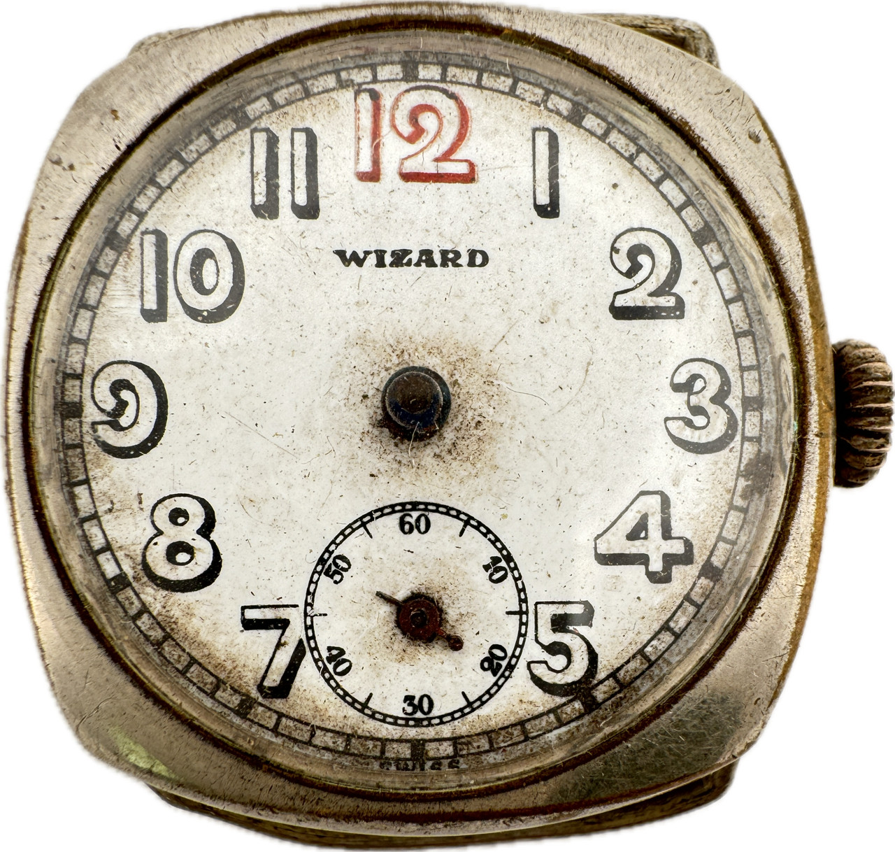 Vintage 31mm Wizard Men’s Mechanical Cylinder Escapement Wristwatch Swiss