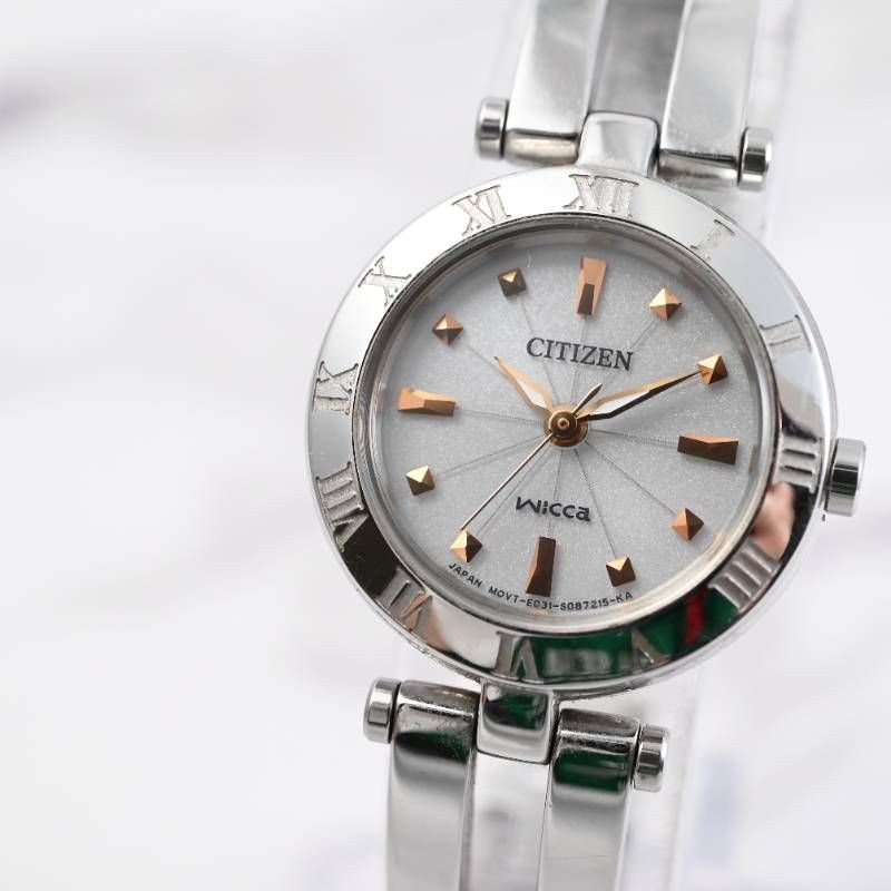 Operational item CITIZEN wicca ladies’ wristwatch Eco Drive Roman numeral bezel