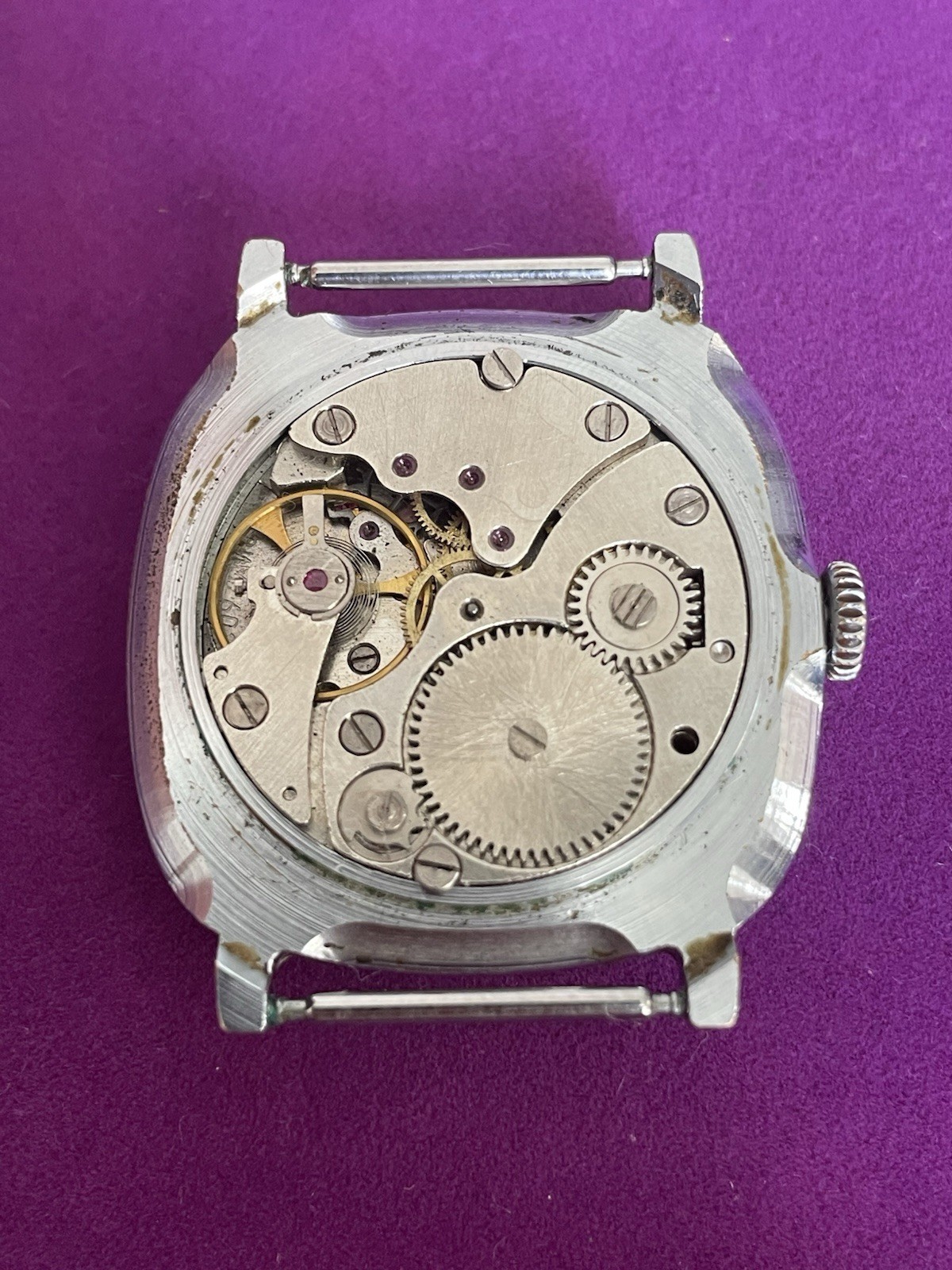 USSR Russian Wristwatch Pobeda ZIM 2602 Square Made In Russia Big Numbers