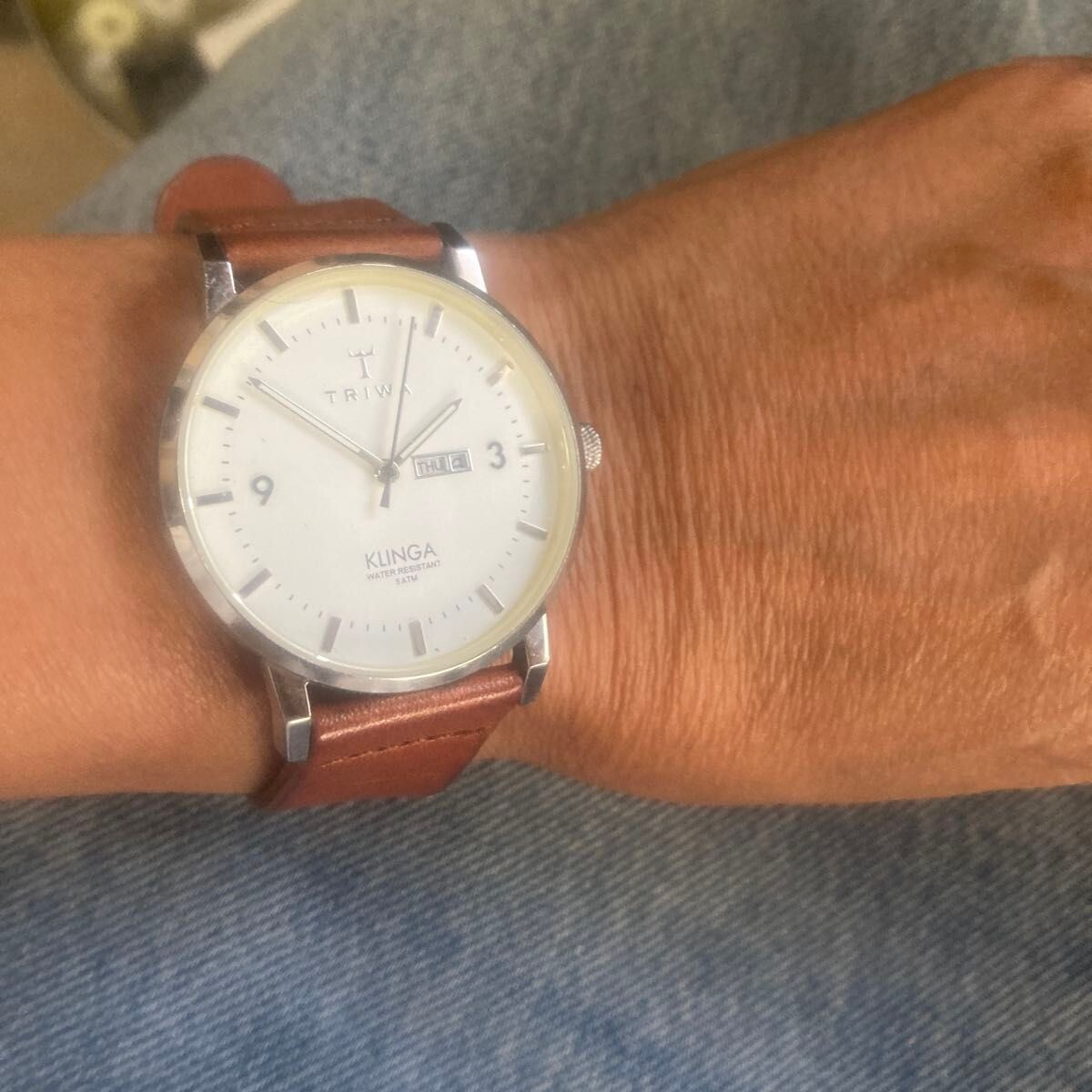 TRIWA Authentic KLINGA Men Quartz Day Date Dress Watch 5 ATM Sweden 20mm