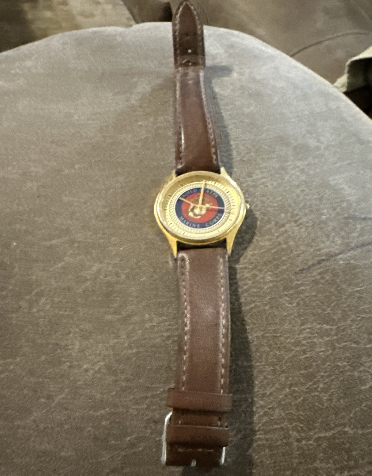 Men’s United States Marine Corps USMC Jules Jurgensen 2035 Gold Tone Watch