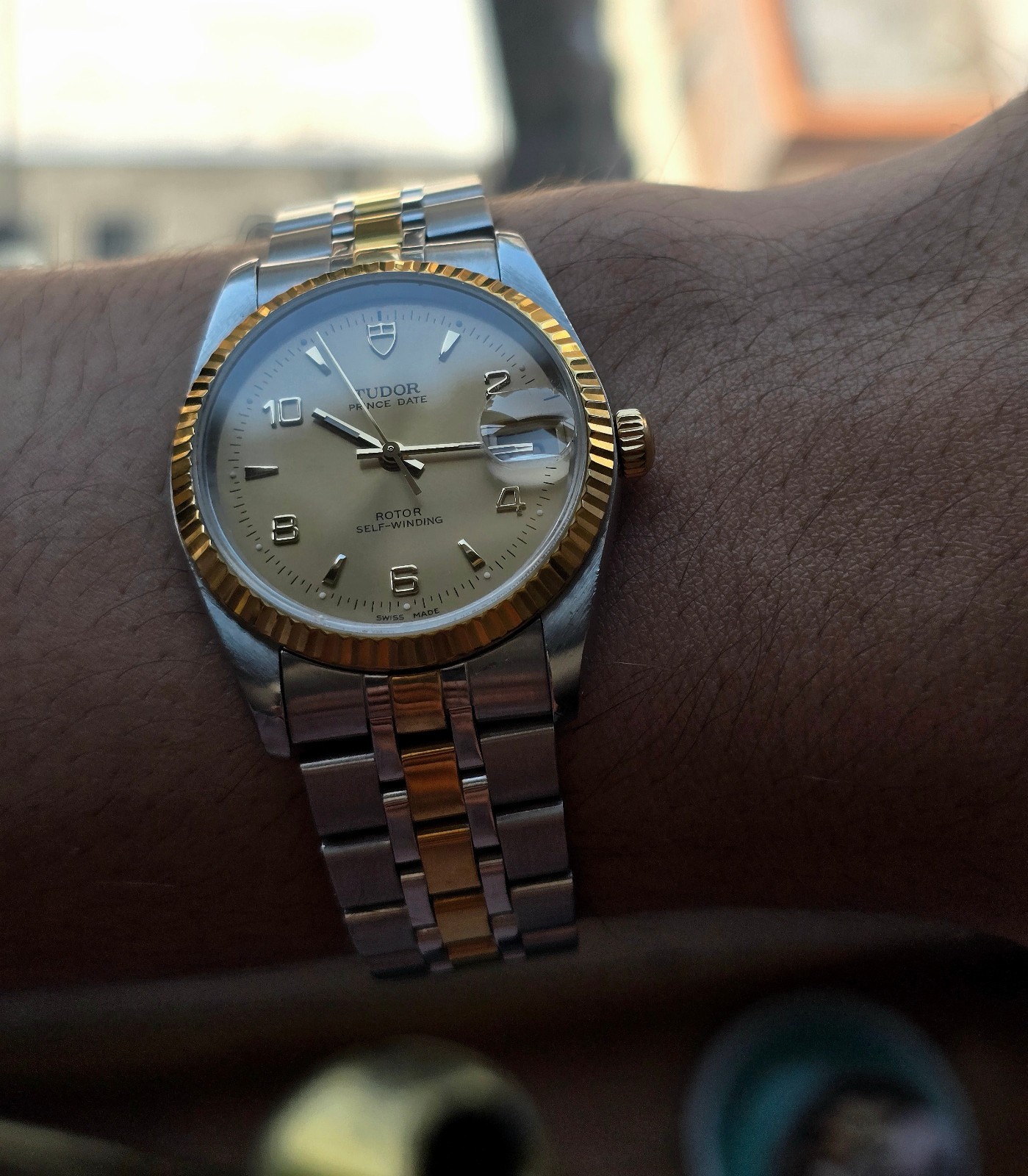 Tudor Men’s Watch, 18k Gold-Plated, Works Well, Just Cleaned, Prince Date, 74033
