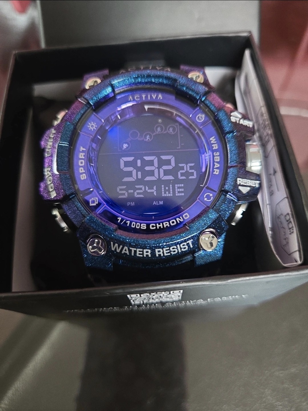 ACW8082-020 Activa X By Invicta Digital Unisex Purple Iridescent Watch 50mm