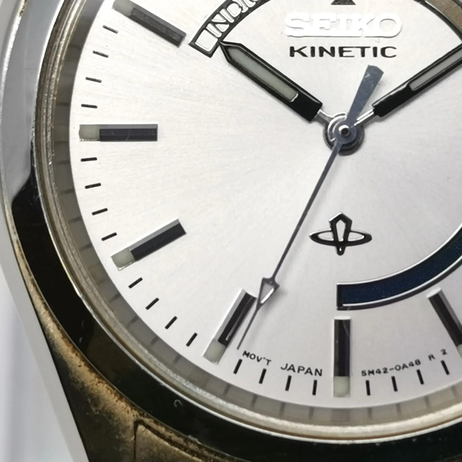 SEIKO Kinetic watch 5M42-0A30, stainless steel, automatic winding, working condi