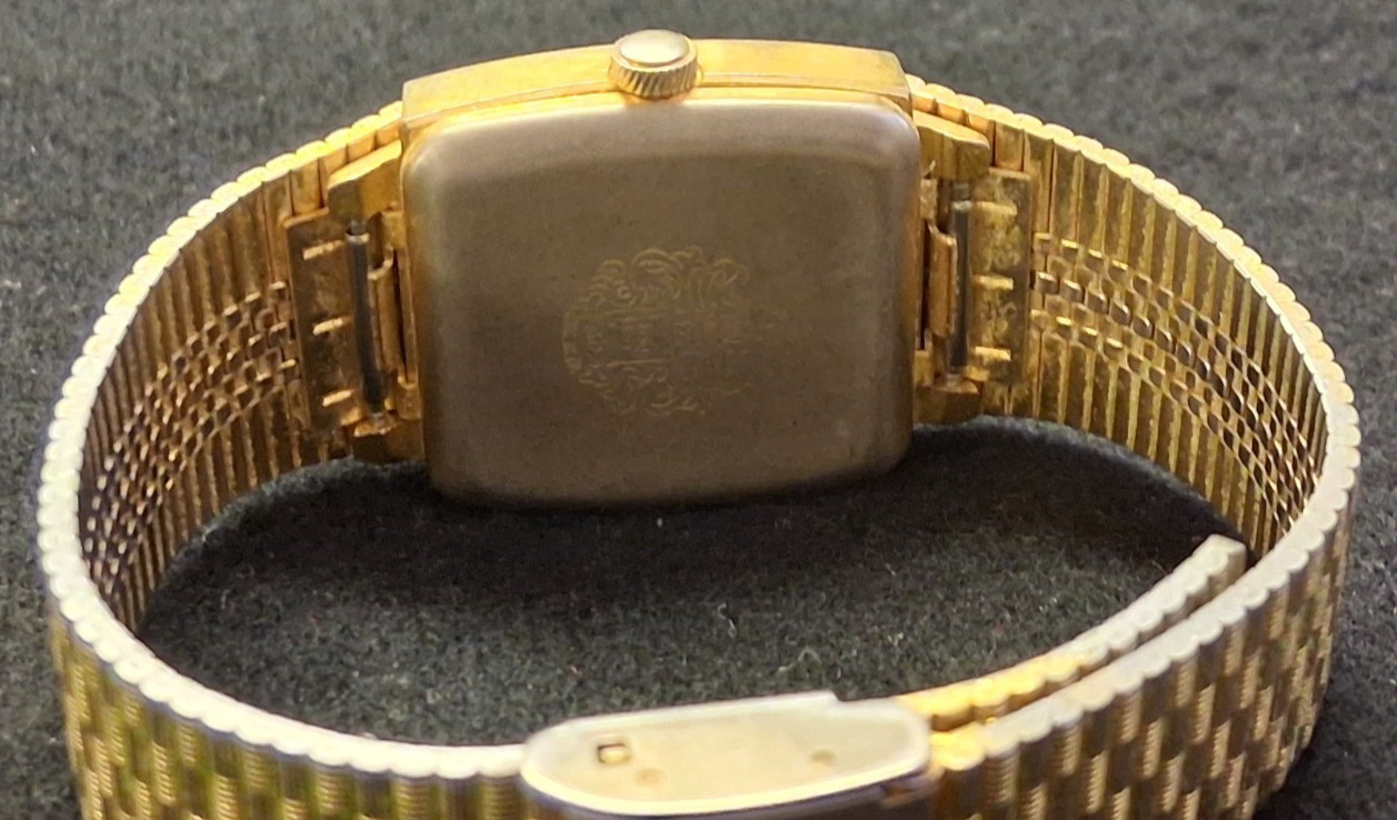VINTAGE GENEVA RECTANGULAR DRESS WRISTWATCH GEOMETRIC ASYMMETRICAL DIAL WATCH