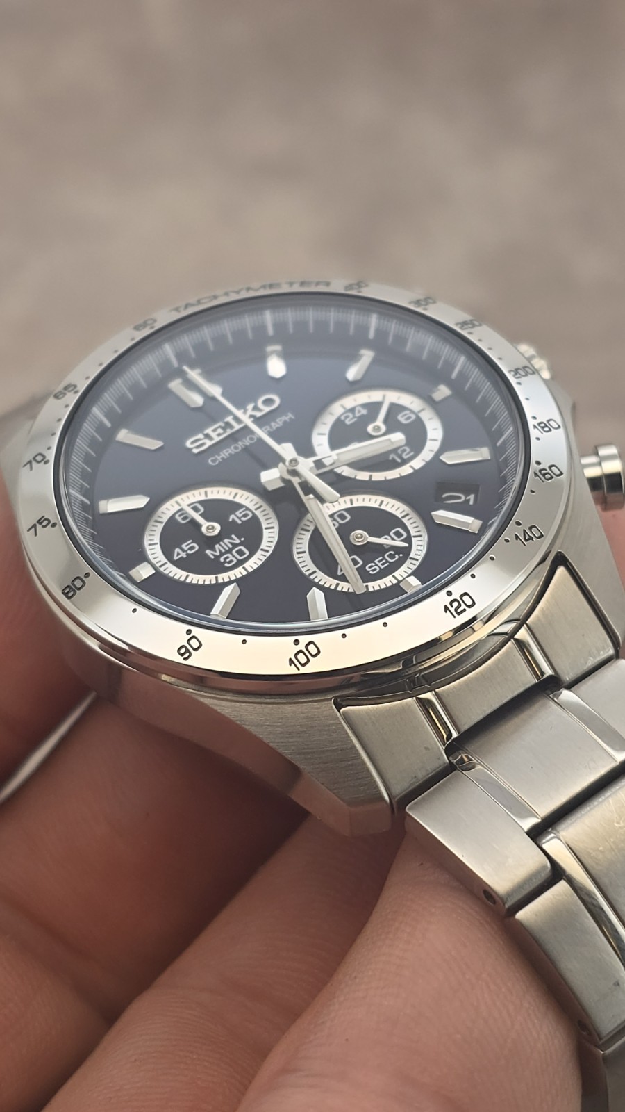JDM Seiko Men’s Spirit Navy Blue Watch SBTR011 Stainless Steel