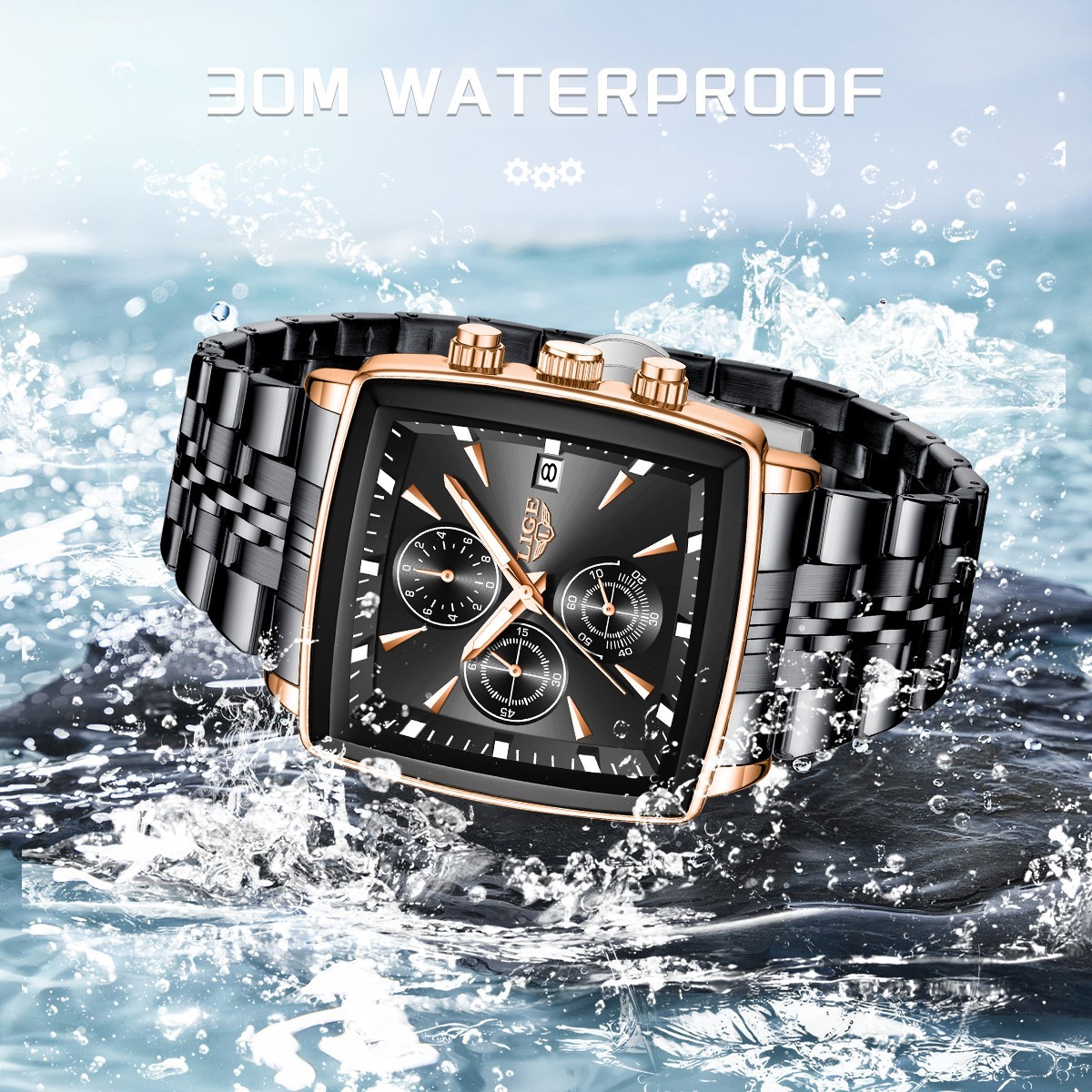 🔥Men Watch Stainless Steel Quartz Date Luminous Business Wristwatch Waterproof