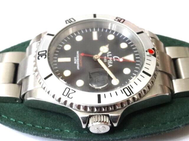 Vintage Retro α ALPHA 1993 Submariner Divers 3 ATM Automatic Watch New Old Stock