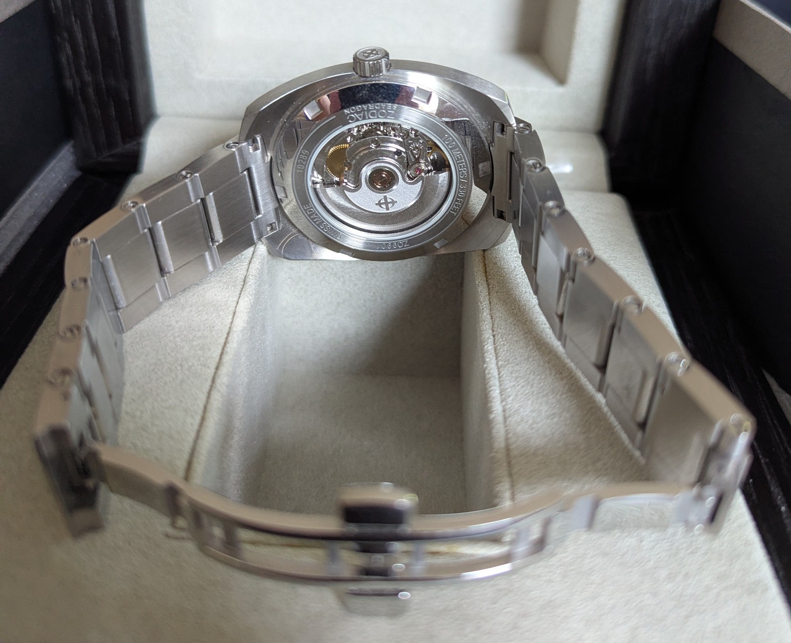 Used Zodiac Sea Dragon Reissue Automatic Diver Watch, Green Dial/Bracelet