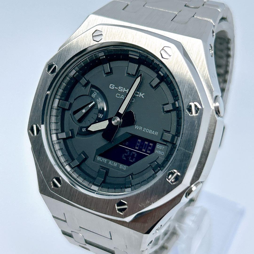 G-SHOCK GA-2100 Metal Custom Casio Oak Silver Black Men’s