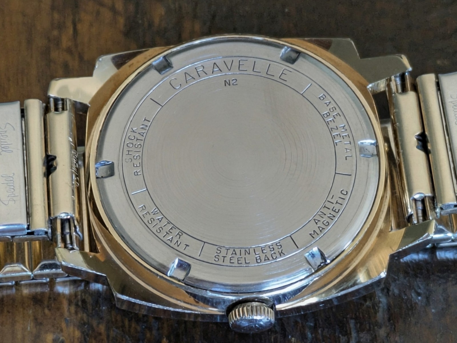1972 Caravelle Watch Cushion Style Manual Wind Movement Swiss Made 32m Runs Fast