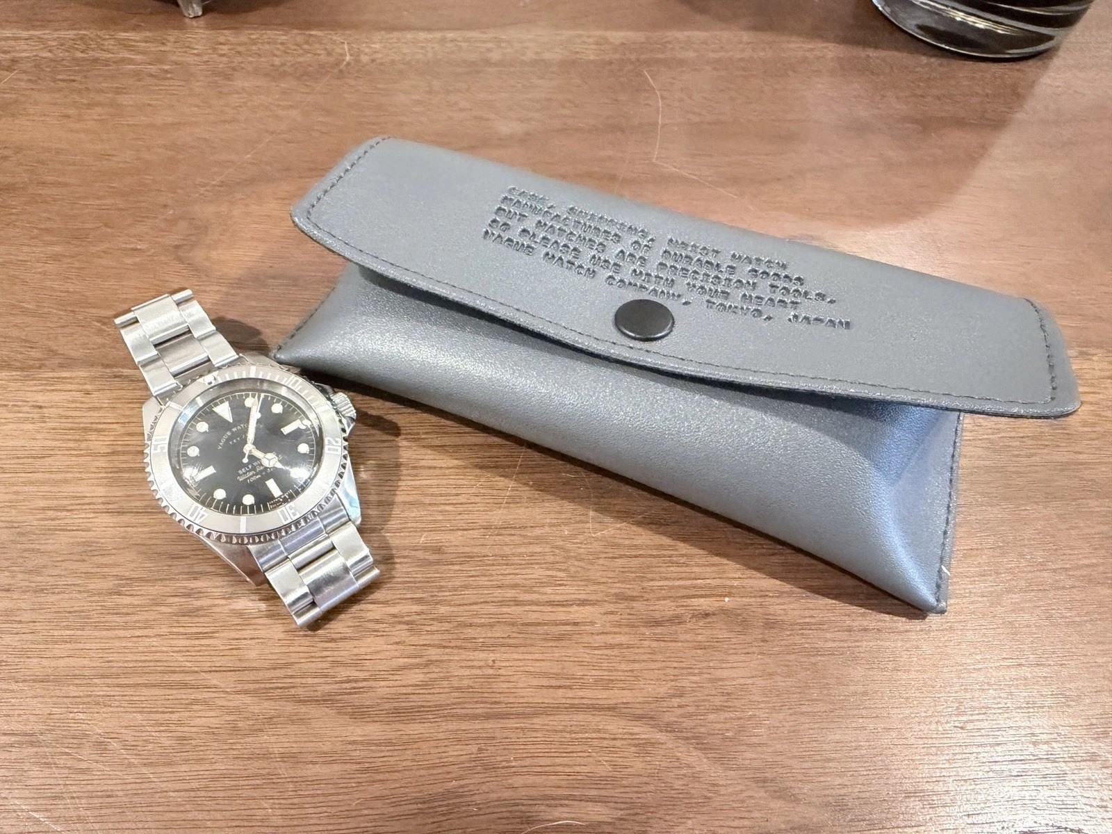 Vague Watch Co. Gray Fade Submariner Style Watch Full Kit