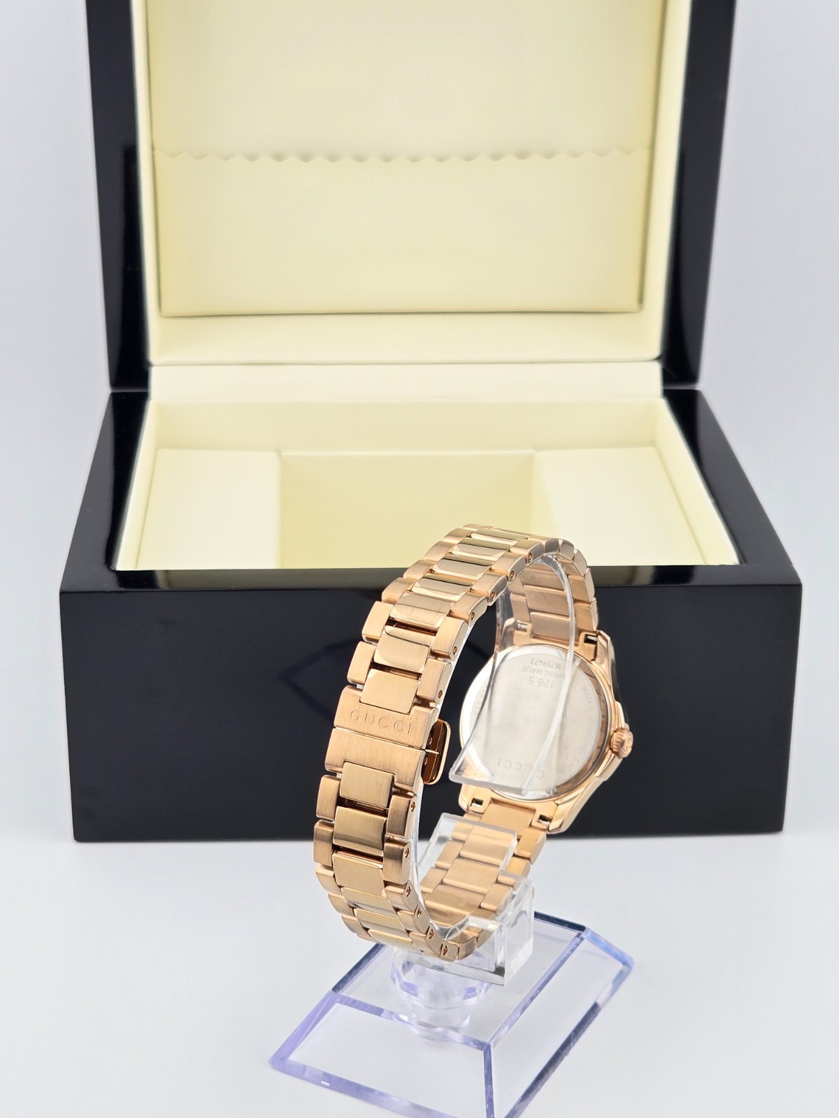 Gucci Women’s G-Timeless Gold Tone Watch Refurbished – YA126567 ($1010 MSRP)