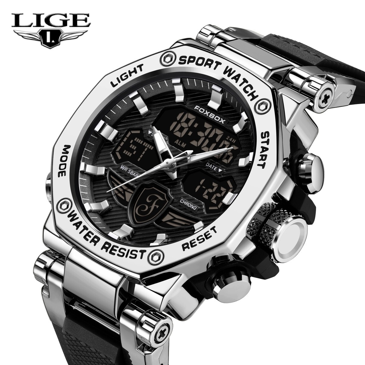 Men Waterproof Digital Sports Watch Military Tactical LED Backlight Wristwatch