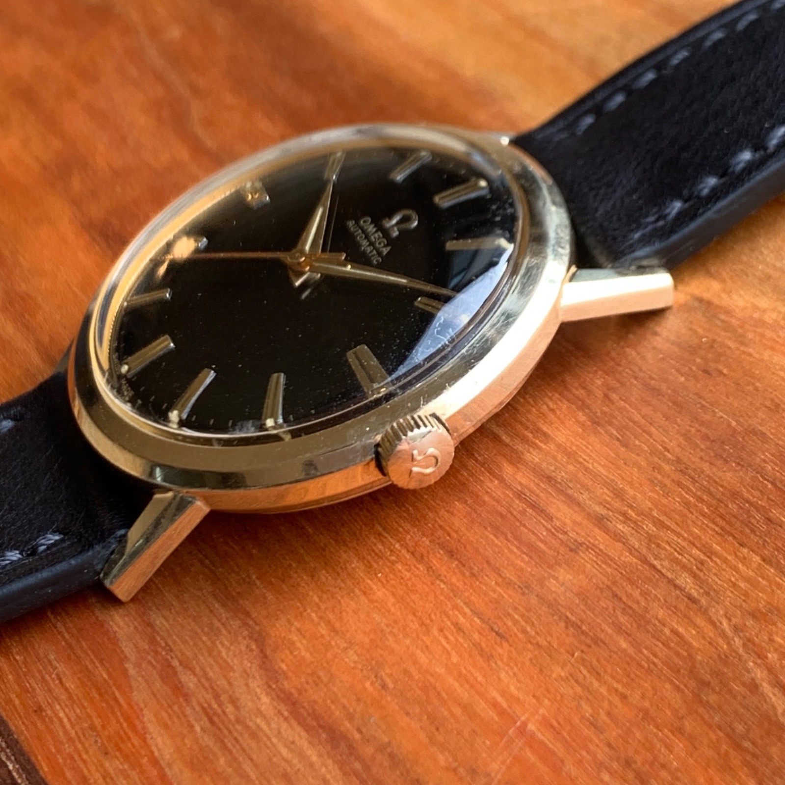 1966 Omega Original Black Dial Ref. LU6304 Automatic Cal. 550 Gold Filled Watch
