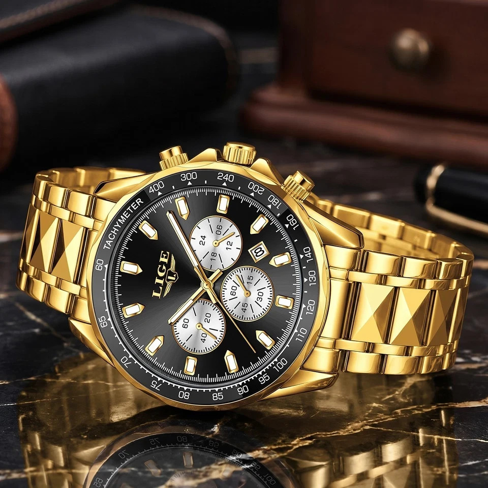Luxury Men Waterproof Quartz Watch Chronograph Date Luminous Military Man Watch