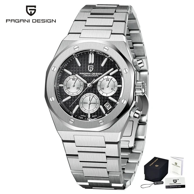 PAGANI DESIGN 2024 New Stainless Steel Watch Luxury Sports Chronograph Quartz