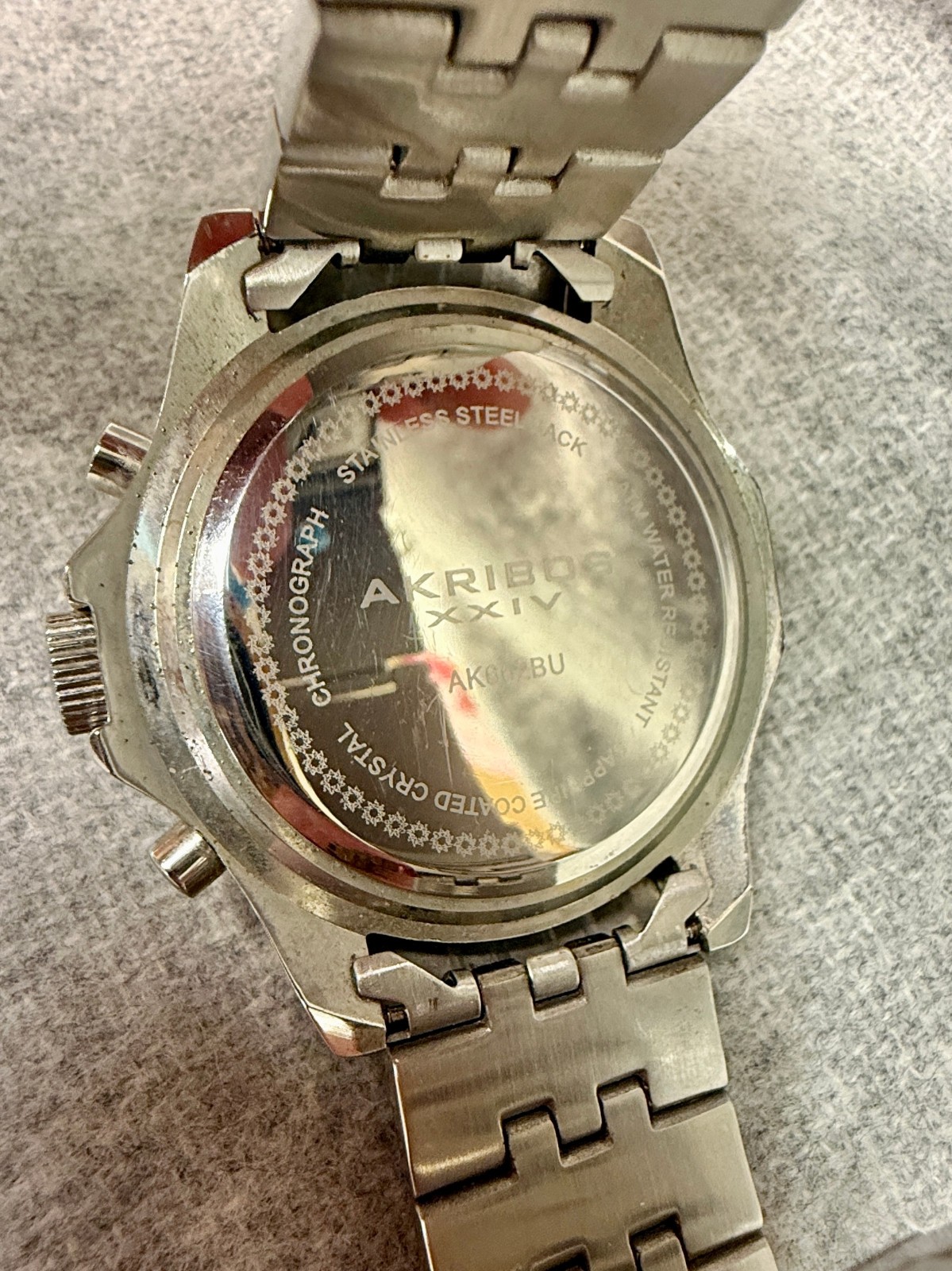 Men’s Akribos XXIV AK662BU Watch Quartz Chronograph Date Bracelet w/ Case