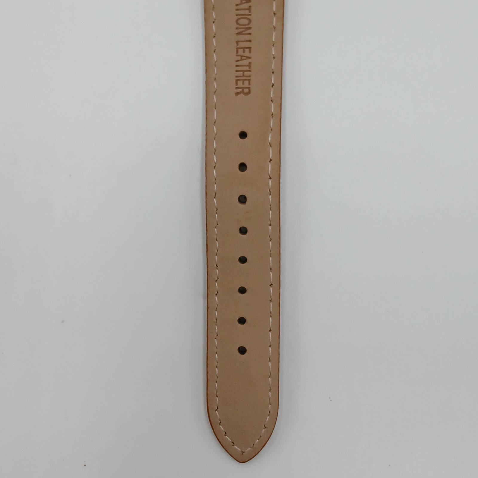 Quartz Watch Unisex Gold Tone Brown Faux Croc Skin upto 8.5in Seconds Hand Japan