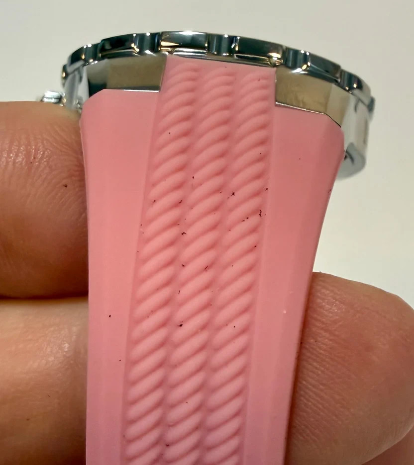Invicta 17480 Angel Halo Women 38mm Silver Dial Pink Silicone Quartz Watch NEW