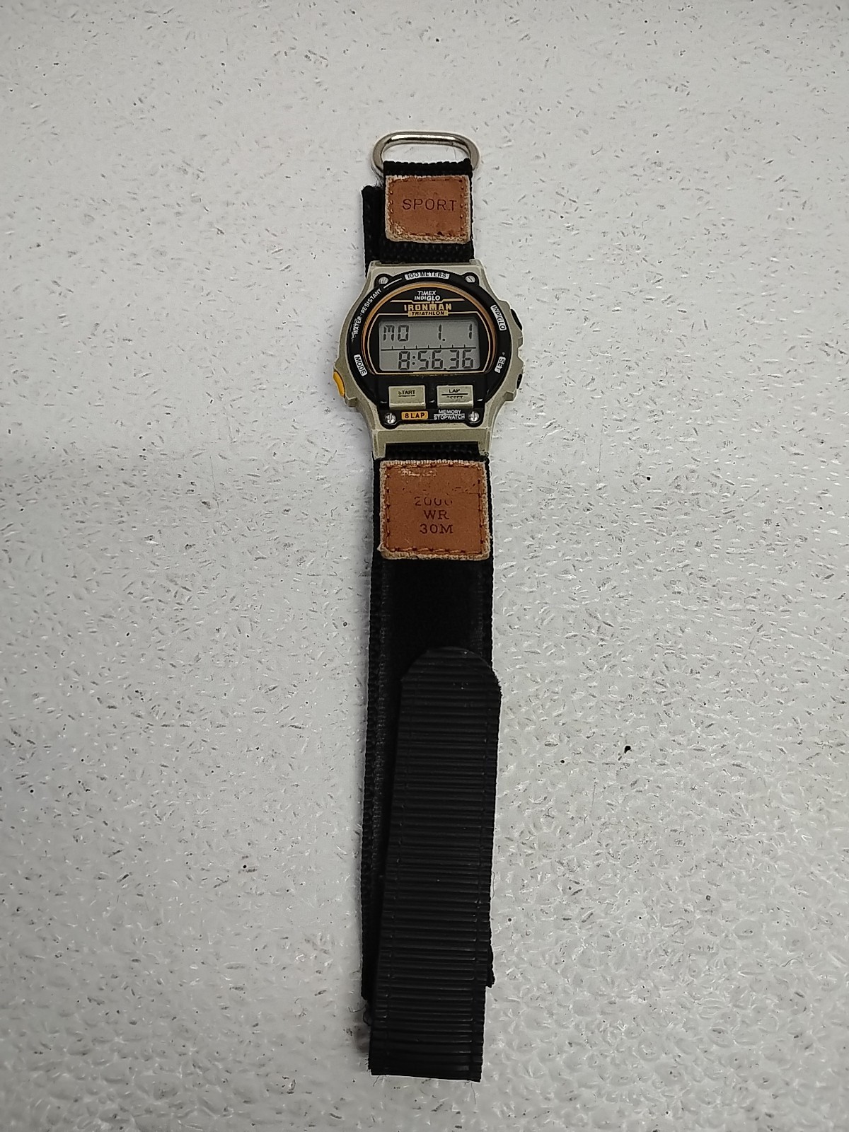 Vtg Timex Ironman Triathlon Watch Men/Women Digital Gray Black Orange Proservice