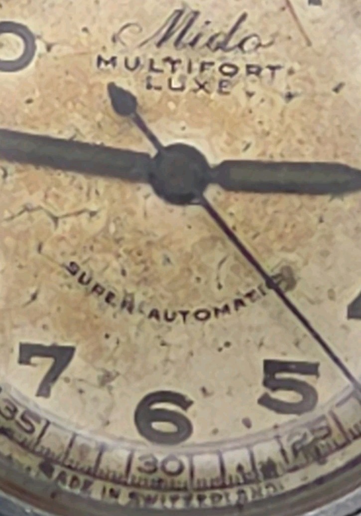 Vtg 1940-1945 Mido Multifort Luxe 30mm Super Automatic Swiss Watch Wilfred Isaac