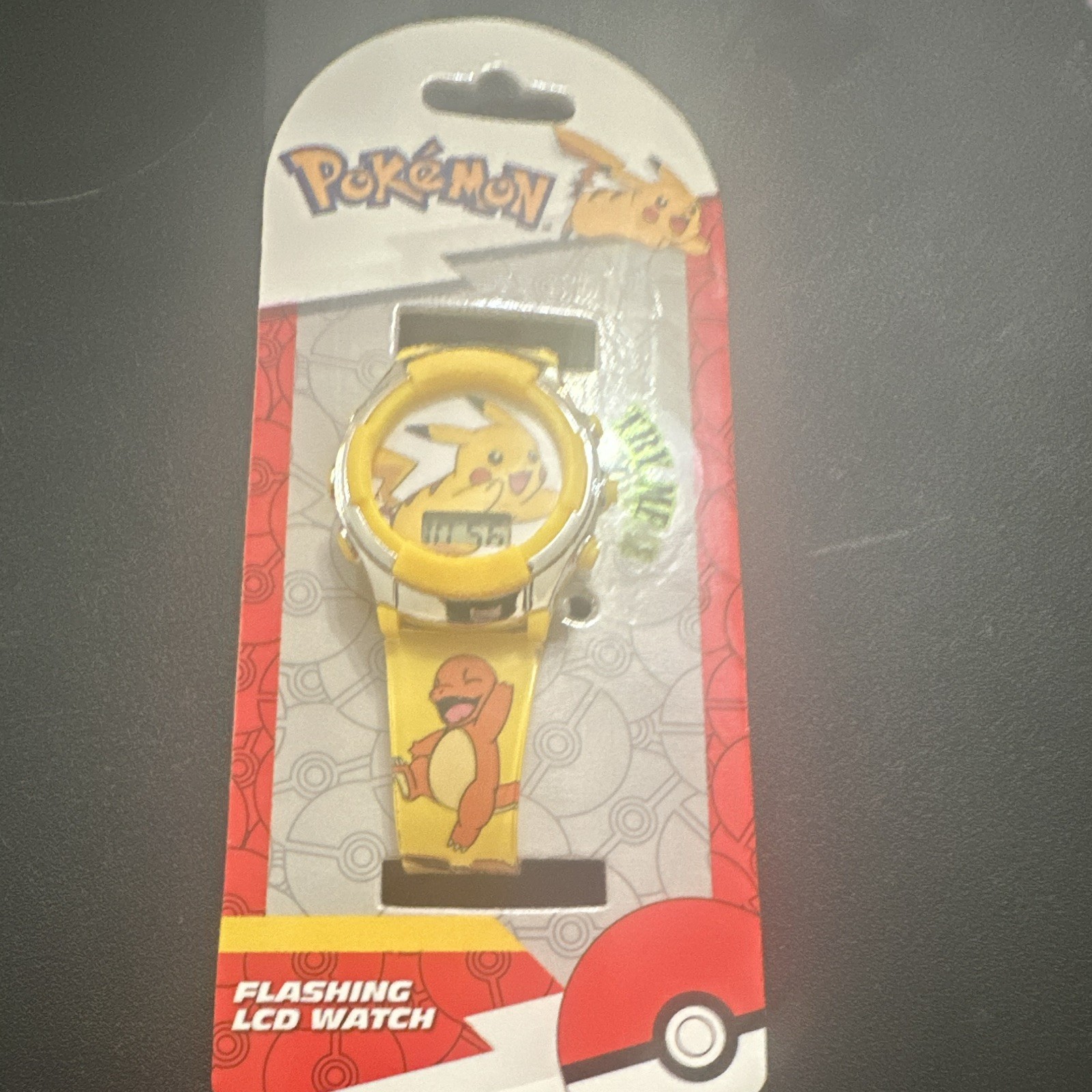 Pokémon Flashing LCD Watch Digital Quartz Yellow Plastic 37mm Kids 7in Max