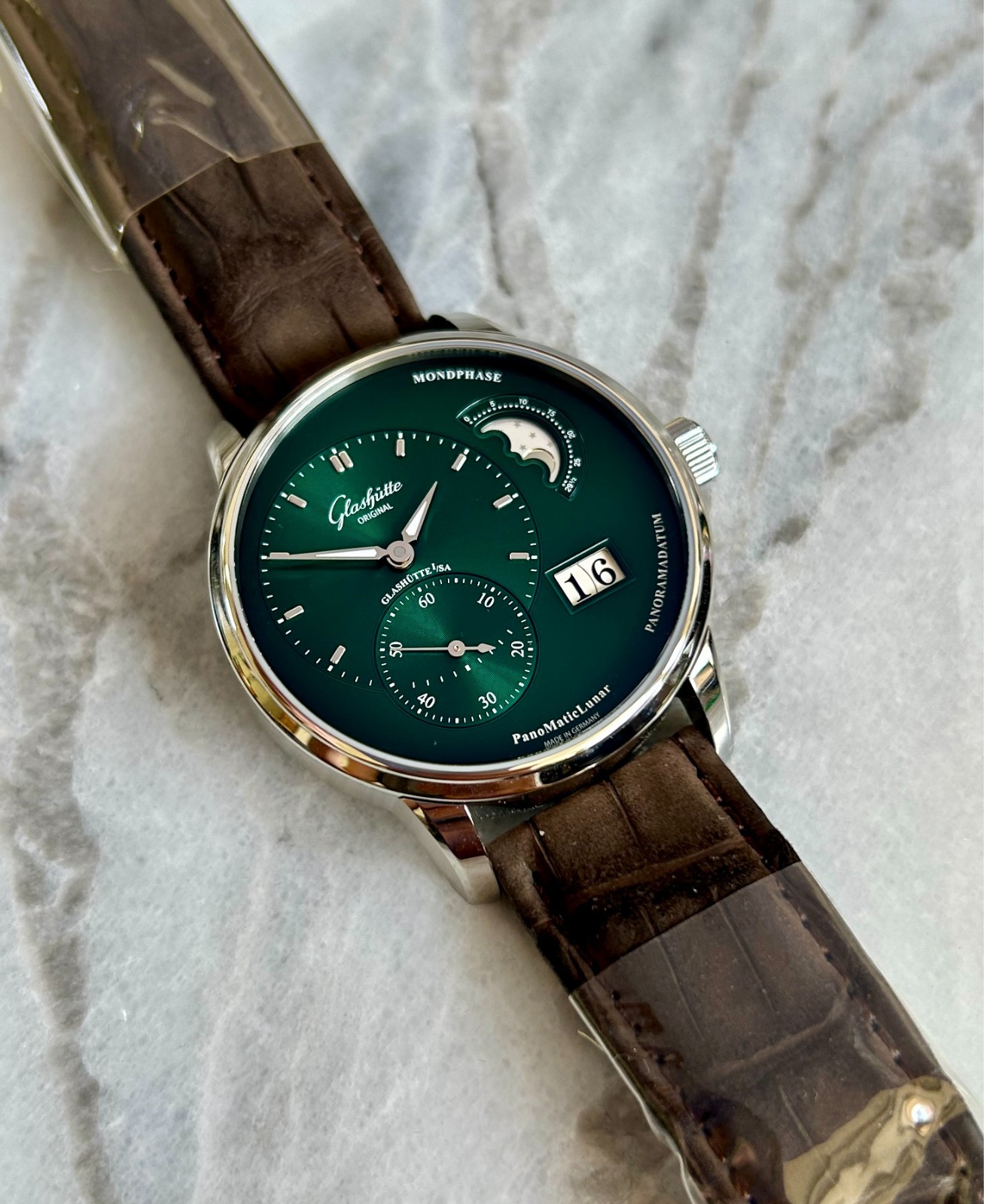 Glashütte Original PanoMaticLunar – Green fumé dial – 2026 New Set
