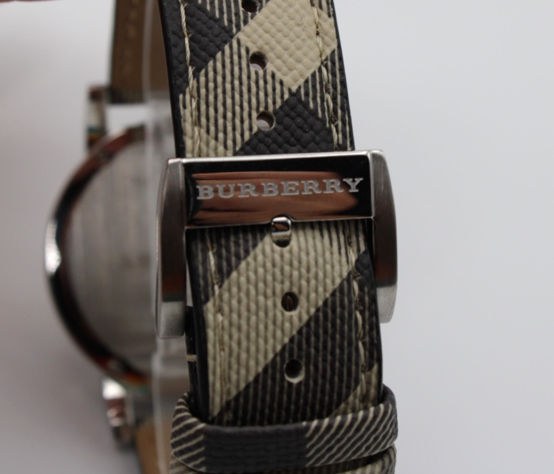 Burberry BU9029 38 MM The City Check Stainless Steel Unisex Swiss Watch