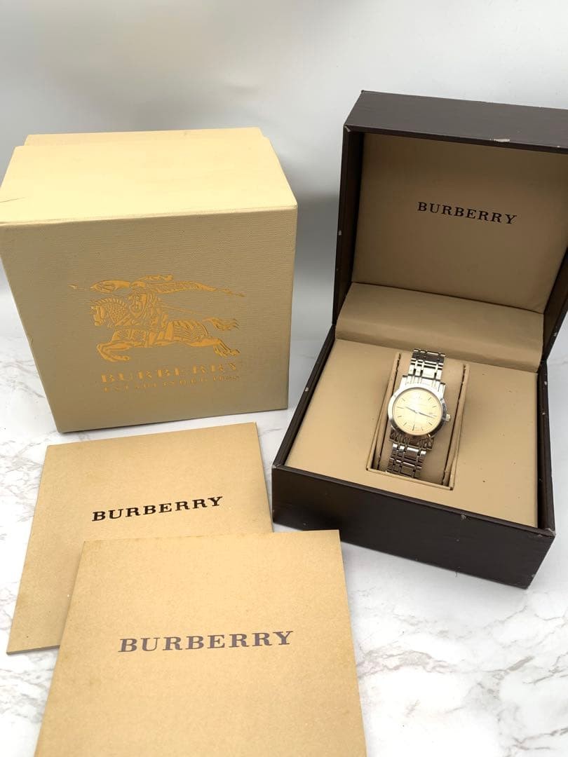 Working BURBERRY Women’s Men’s Watch Silver with Box