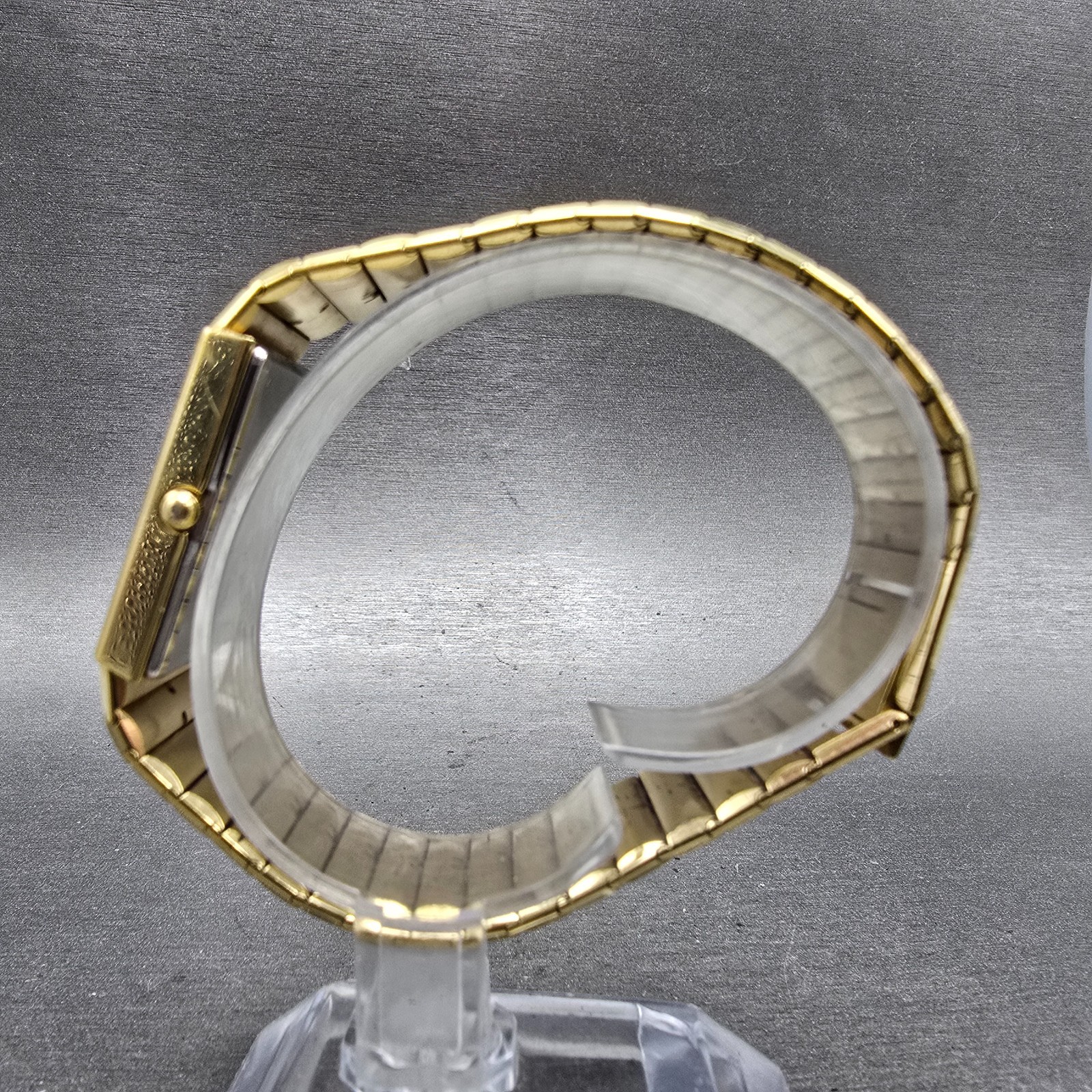 Wittnauer Tank Watch Men 24mm Champagne Dial Gold Tone Recatngle New Battery