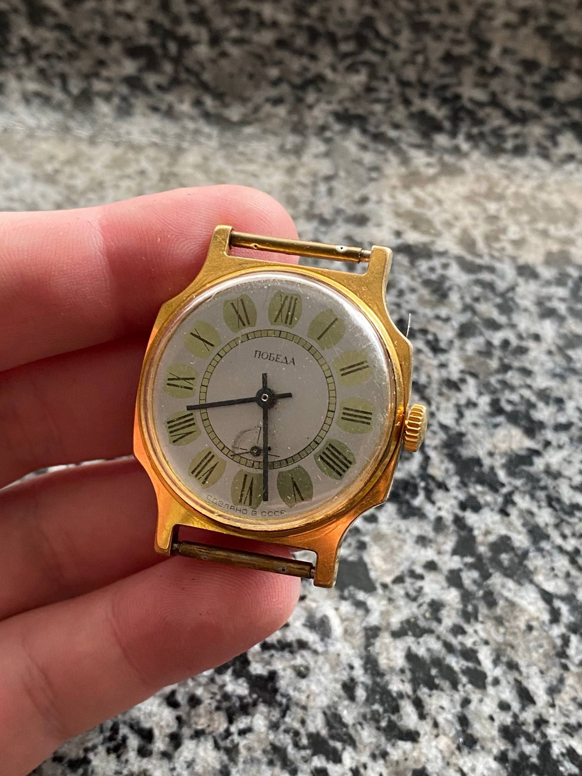 Pobeda Watch Vintage Soviet mechanical USSR Wristwach Rare Gold Plated AU