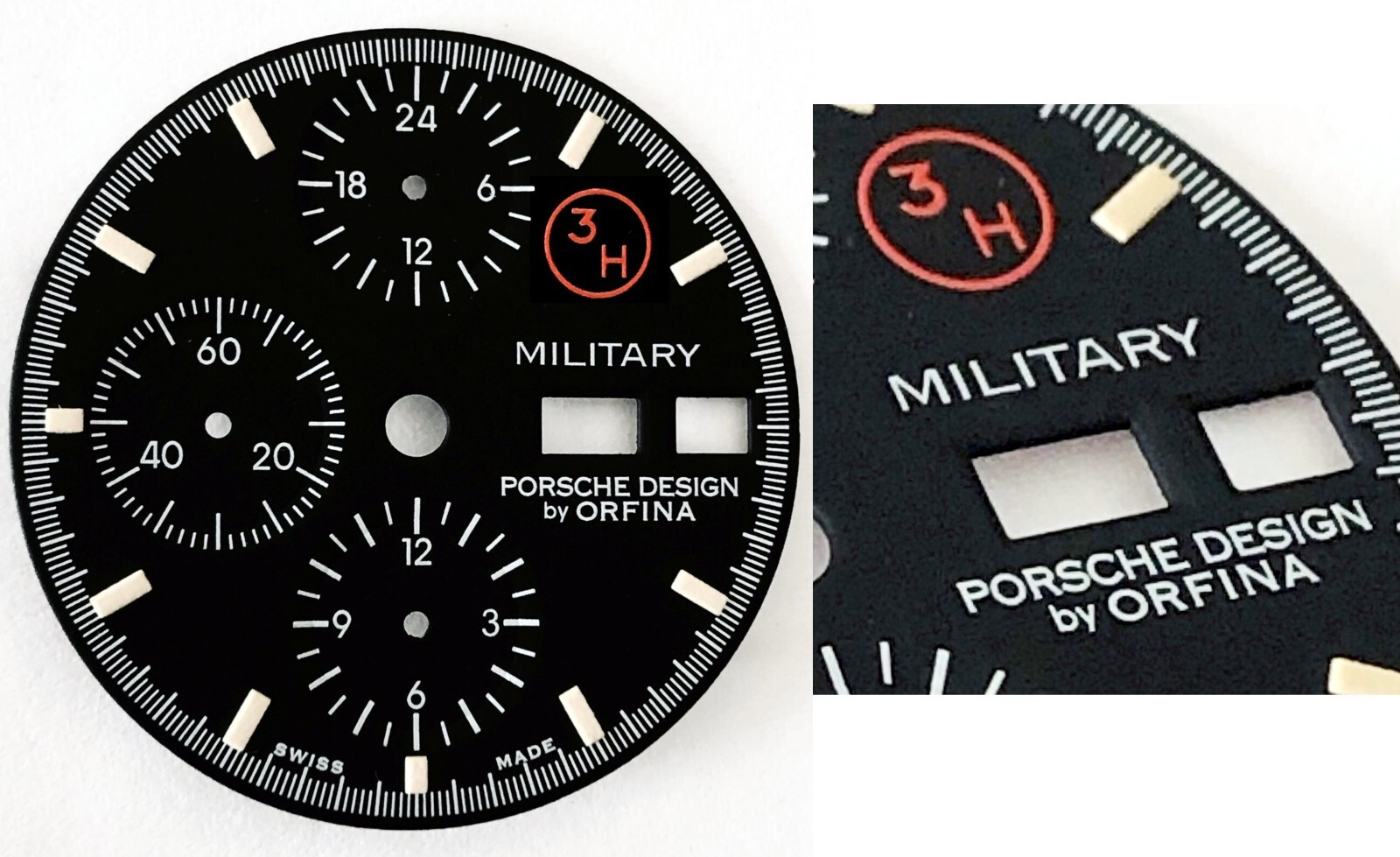 PORSCHE DESIGN DAY-DATE 3H MILITARY CHRONOGRAPH by ORFINA Lemania 5100 DIAL