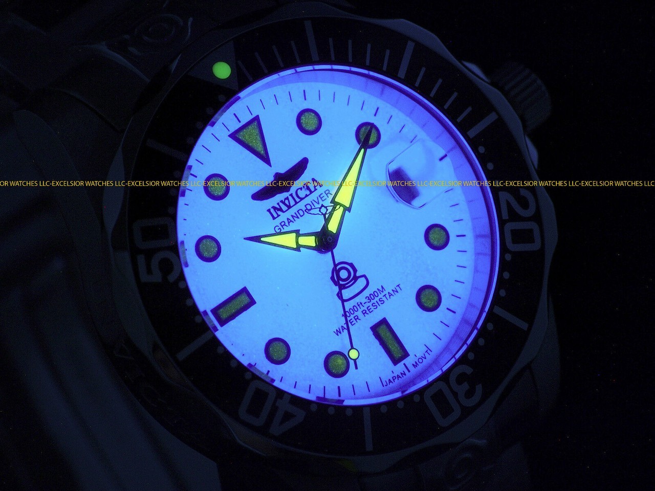 Invicta Men’s 47mm GRAND DIVER AUTOMATIC NH35A FULL LUME Dial Silver Tone Watch