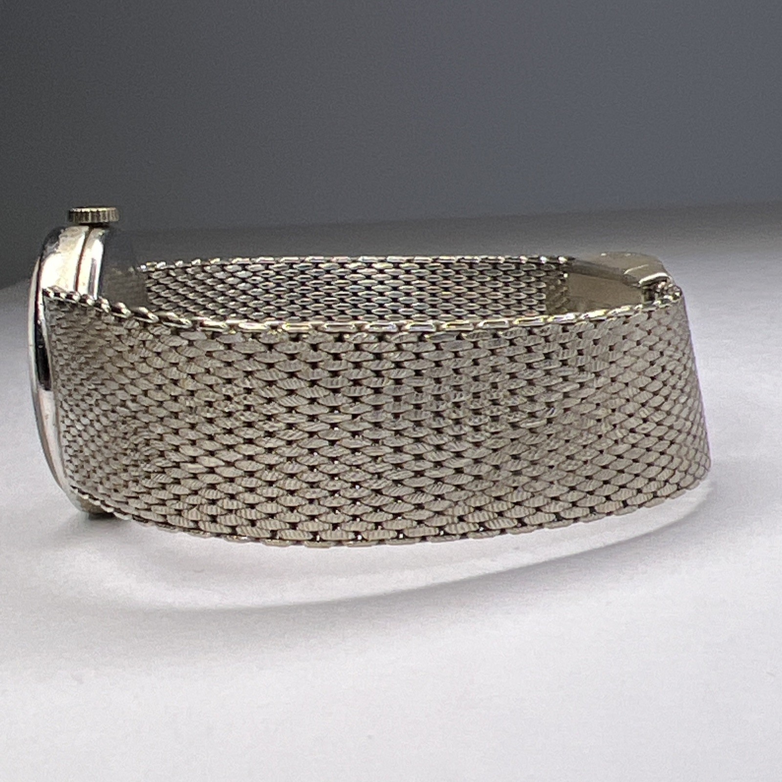 Favre-Leuba Vintage Mechanical Wind Steel Oval Watch w/ Integrated Mesh Bracelet